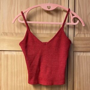 Glamorous Red Ribbed Cami
